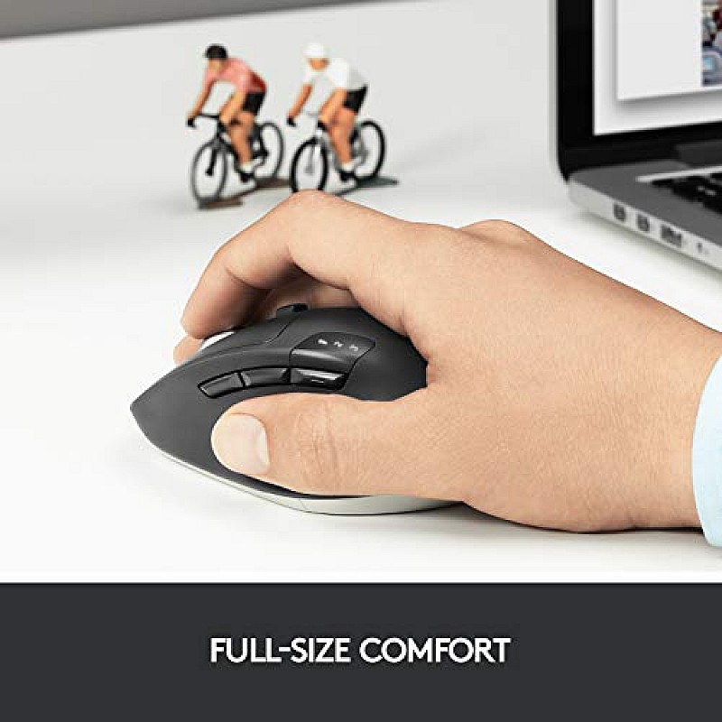 Logitech M720 Triathlon Multi-Device Wireless Mouse, Bluetooth, USB Unifying Receiver