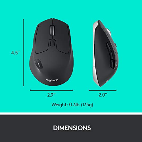 Logitech M720 Triathlon Multi-Device Wireless Mouse, Bluetooth, USB Unifying Receiver Logitech M720 Triathlon Multi-Device Wireless Mouse, Bluetooth, USB Unifying Receiver