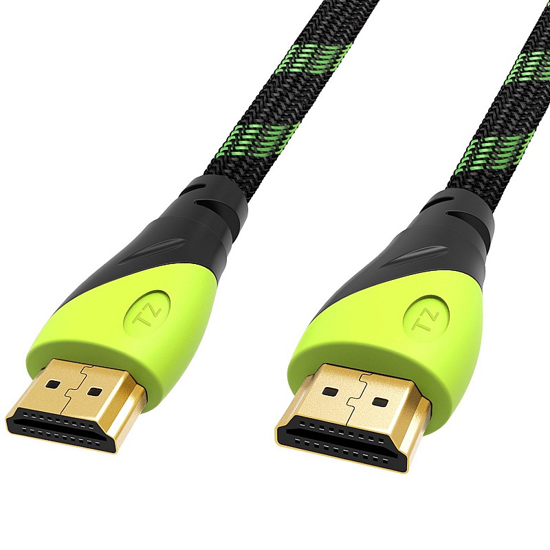 TIZUM HDMI Aura Gold Plated Braided Cable 4K High Speed HDMI to HDMI Cable 10.2Gbps with Ethernet Support (5 Ft/ 1.5 M)