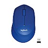 Logitech M331 Silent Plus Wireless Mouse, 2.4GHz with USB Nano Receiver, 1000 DPI Optical Tracking, 3 Buttons Blue