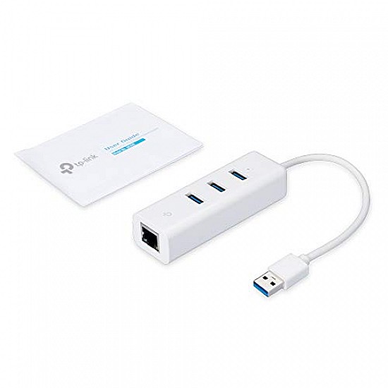 TP-link UE330 USB 3.0 3-Port Hub And Gigabit Ethernet Adapter 2 in 1 USB Adapter Plug and Play