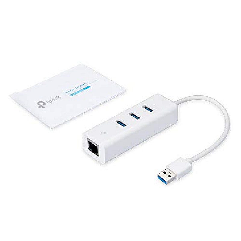 TP-link UE330 USB 3.0 3-Port Hub And Gigabit Ethernet Adapter 2 in 1 USB Adapter Plug and Play