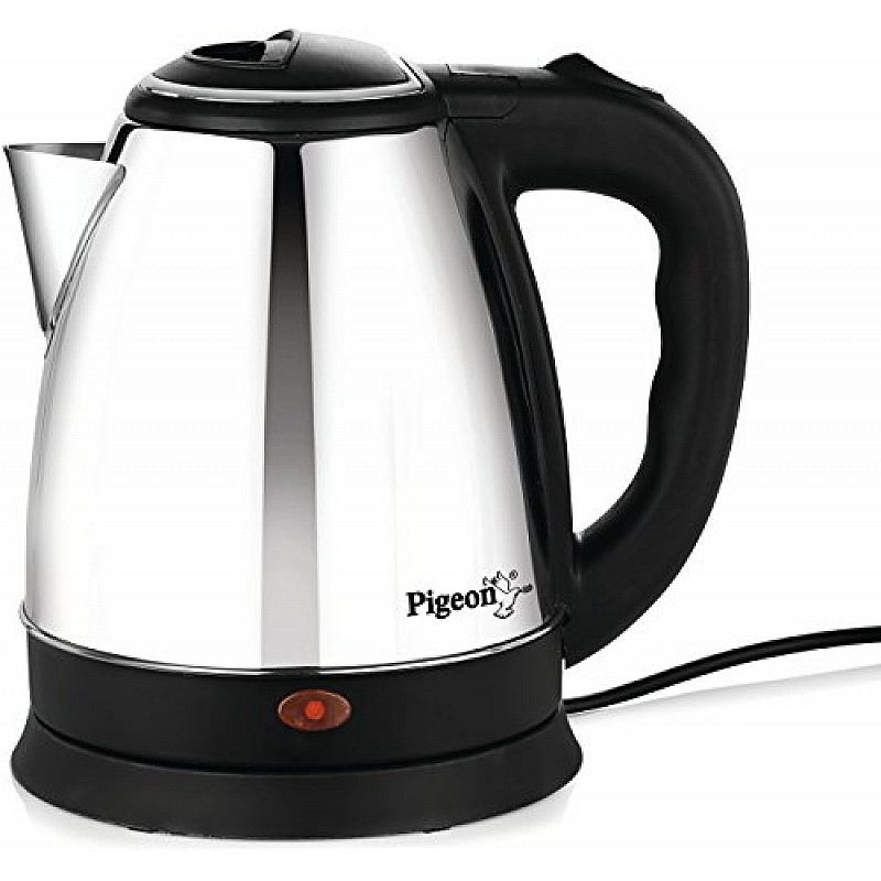 Pigeon by Stovekraft Shiny Steel 1.5-Litre Electric Kettle (Black)