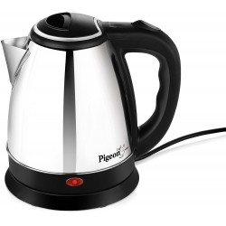 Pigeon by Stovekraft Shiny Steel 1.5-Litre Electric Kettle (Black)