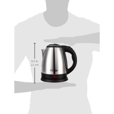 Prestige 1.5 Litres Electric Kettle (PKOSS 1.5) 1500W Silver Black Prestige 1.5 Litres Electric Kettle (PKOSS 1.5) 1500W Silver Black