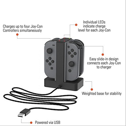 PowerA Joy-Con Charging Dock For Nintendo Switch, Black (Officially Licensed), USB PowerA Joy-Con Charging Dock For Nintendo Switch, Black (Officially Licensed), USB