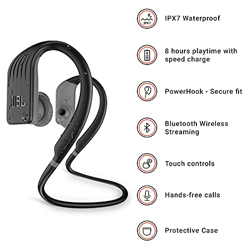 JBL Endurance Jump by Harman Sport Waterproof Bluetooth Wireless in Ear Earphones with One-Touch Remote with Mic (Black) JBL Endurance Jump by Harman Sport Waterproof Bluetooth Wireless in Ear Earphones with One-Touch Remote with Mic (Black)