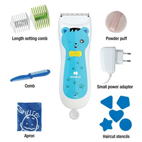 Havells Corded Electric BC1001 Rechargeable Baby Hair Clipper with hypoallergenic ceramic blade, (Blue) Havells Corded Electric BC1001 Rechargeable Baby Hair Clipper with hypoallergenic ceramic blade, (Blue)