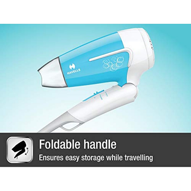 Havells  Hd3151 1200 Watts Foldable Hair Dryer 3 Heat Settings With Cool Shot  Heat Balance Technology 