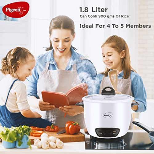 Pigeon by Stovekraft Joy 1.8 Liter Electric Rice Cooker 700 Watt, White Pigeon by Stovekraft Joy 1.8 Liter Electric Rice Cooker 700 Watt, White