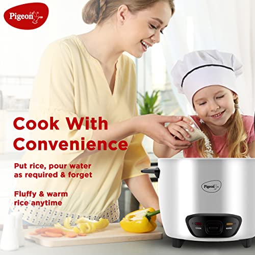 Pigeon by Stovekraft Joy 1.8 Liter Electric Rice Cooker 700 Watt, White Pigeon by Stovekraft Joy 1.8 Liter Electric Rice Cooker 700 Watt, White