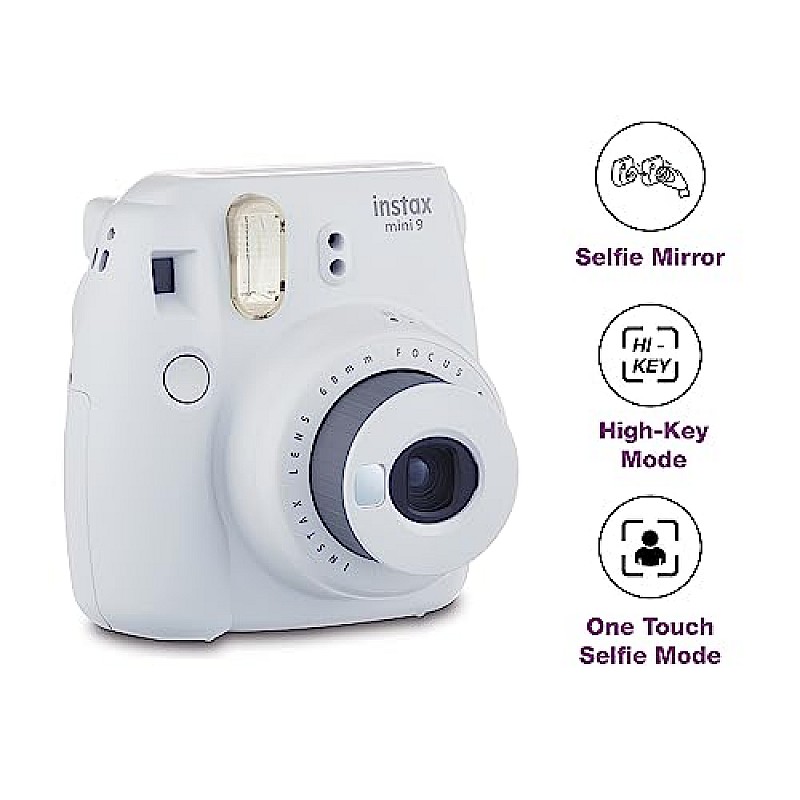 Fujifilm Instax Mini 9 Instant Camera (Smokey White)