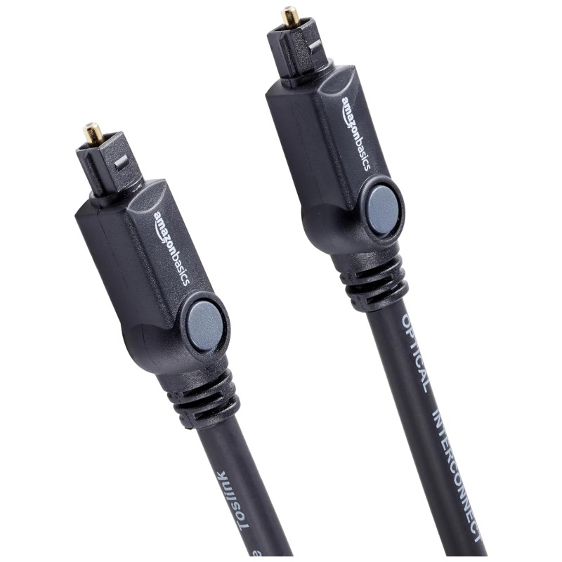Amazon Basics Digital Optical Audio Toslink Cable For Television 3.28 Feet (Black, 1 Meter) - 5-Pack Amazon Basics Digital Optical Audio Toslink Cable For Television 3.28 Feet (Black, 1 Meter) - 5-Pack