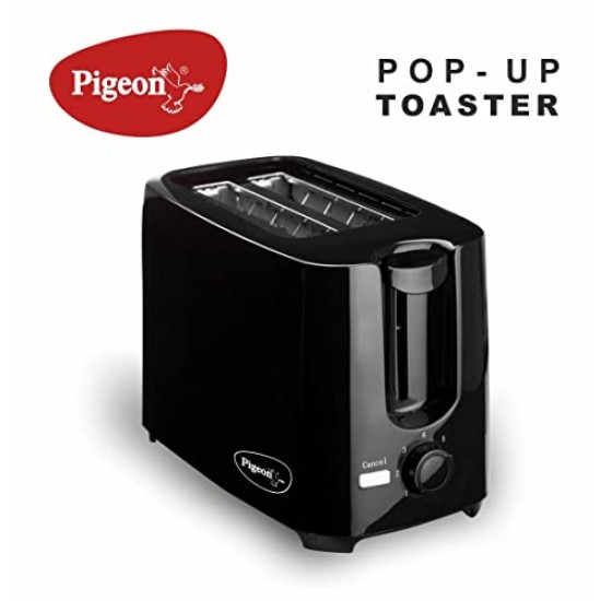 Pigeon by Stovekraft 2 Slice Auto Pop up Toaster. A Smart Bread Toaster for Your Home (750 Watt) (black)
