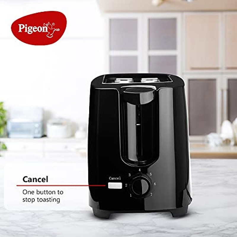 Pigeon by Stovekraft 2 Slice Auto Pop up Toaster. A Smart Bread Toaster for Your Home (750 Watt) (black)-1