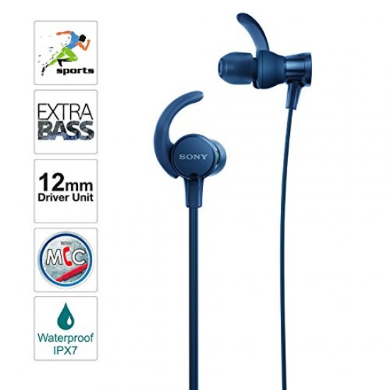 Sony MDR-XB510AS Wired in Ear Headphone with Mic (Blue)