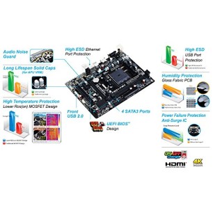 GIGABYTE AMD A68, FM2+ and FM2 Socket,Ultra Durable Motherboard (GA-F2A68HM-H)