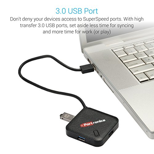 Portronics POR-697 MPort 34 USB 3.0 with 4-Port (Black) Portronics POR-697 MPort 34 USB 3.0 with 4-Port (Black)