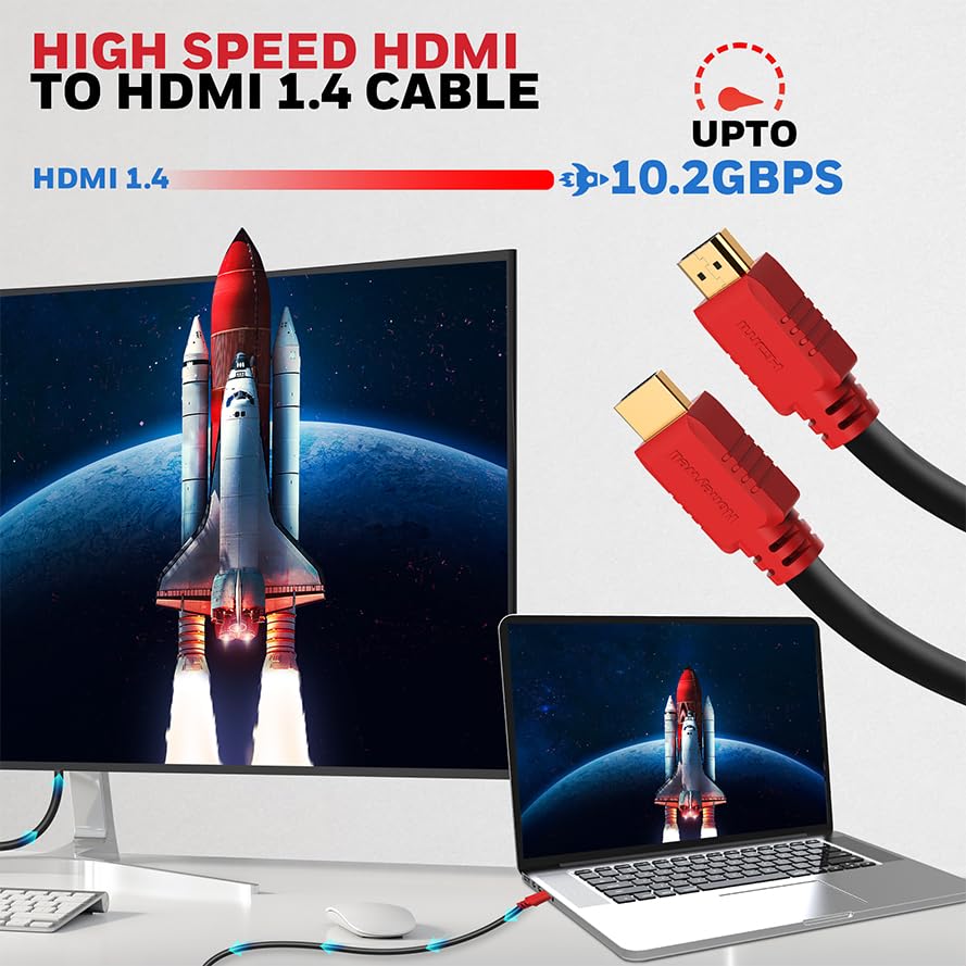 Honeywell HDMI 1.4 Cable with Ethernet (32.8ft/10M) High Speed HDMI Cable 10.2GBPS Black