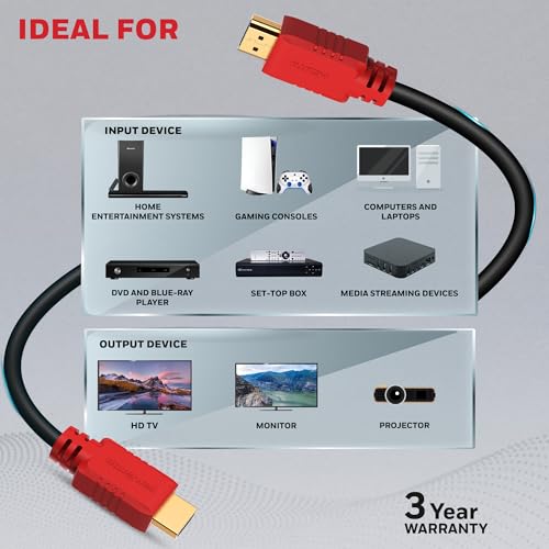 Honeywell HDMI 1.4 Cable with Ethernet (32.8ft/10M) High Speed HDMI Cable 10.2GBPS Black Honeywell HDMI 1.4 Cable with Ethernet (32.8ft/10M) High Speed HDMI Cable 10.2GBPS Black