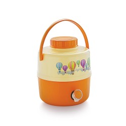 Cello Travel Star Pastic Insulated Water Jug Inner Stainless Steel Jug  Hot & Cold Easy to Carry 5 litres Orange