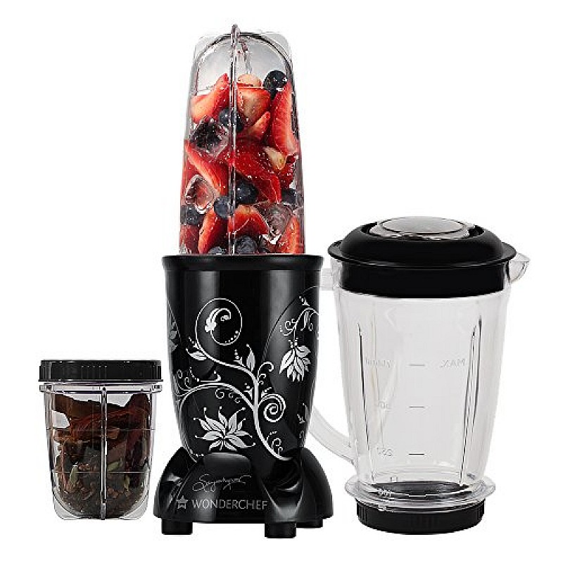 Wonderchef Nutri-blend Juicer, Mixer, Grinder, Blender & Smoothie Maker 22000 RPM, 400W Black