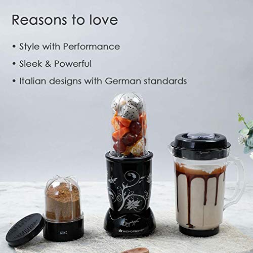 Wonderchef Nutri-blend Juicer, Mixer, Grinder, Blender & Smoothie Maker 22000 RPM, 400W Black Wonderchef Nutri-blend Juicer, Mixer, Grinder, Blender & Smoothie Maker 22000 RPM, 400W Black