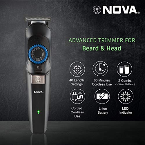 Nova Super Groom NG 1147 Multi-kit 60 Minutes Runtime Hair Trimmer for Men (Black) Nova Super Groom NG 1147 Multi-kit 60 Minutes Runtime Hair Trimmer for Men (Black)