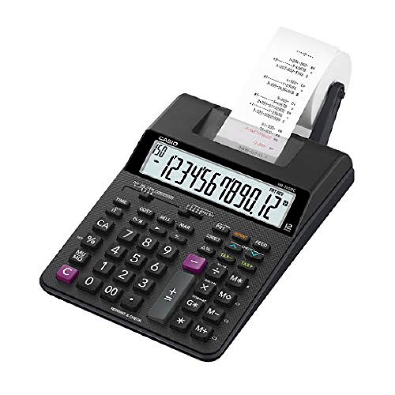 Casio HR-100RC-BK 150 Steps Check - Correct Printing Calculator with Reprint Feature-0