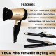 VEGA VHSS-03 Miss Versatile Styling Set Straightener, Curler & Dryer Gift Combo Black