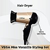 VEGA VHSS-03 Miss Versatile Styling Set Straightener, Curler & Dryer Gift Combo Black