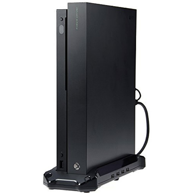 AmazonBasics Vertical Stand & USB 3.0 Hub for Xbox One X, Black