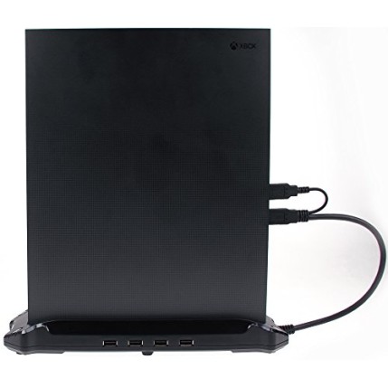 AmazonBasics Vertical Stand & USB 3.0 Hub for Xbox One X, Black