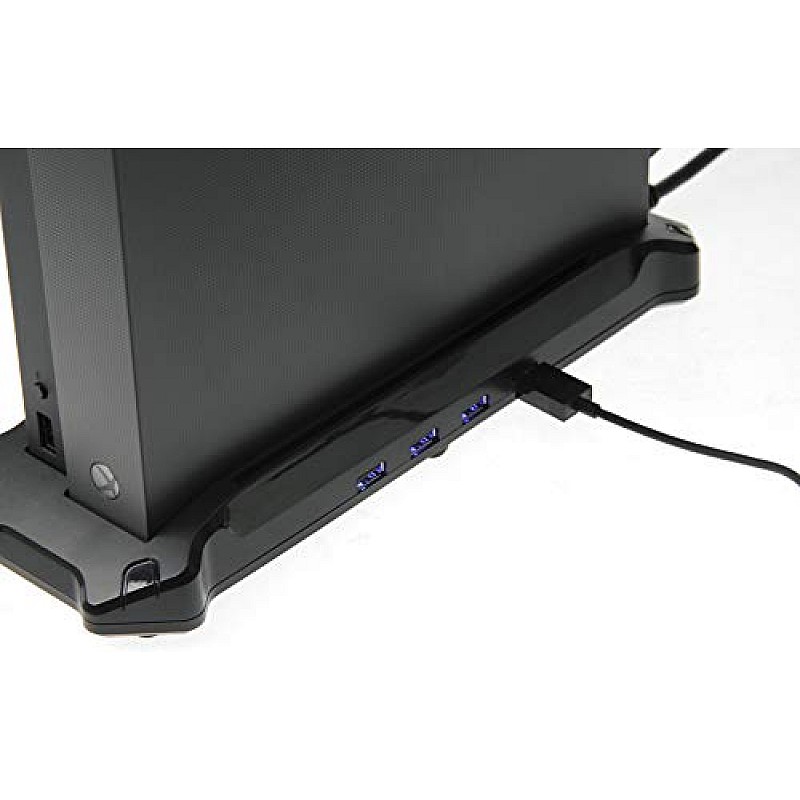 AmazonBasics Vertical Stand & USB 3.0 Hub for Xbox One X, Black