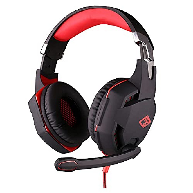 Cosmic Byte Over the Ear Headsets with Mic & LED - G2000 Edition (Black/Red)