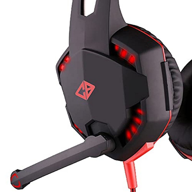 Cosmic Byte Over the Ear Headsets with Mic & LED - G2000 Edition (Black/Red)