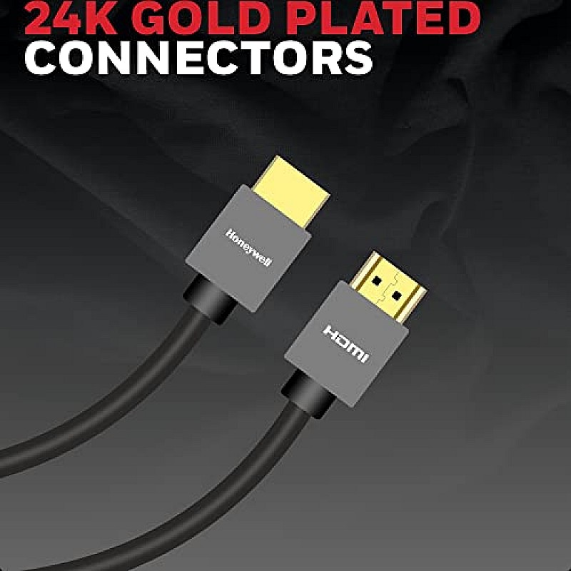 Honeywell High-Speed HDMI v2.0 Cable with Ethernet, 18 GBPS Transmission Speed, Supports 3D/4K@60Hz Ultra HD Resolution, - 3 Meter