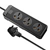 Portronics Power Plate II Extension Board - 1500W - 3 USB Ports, 3 Power Sockets, Overload Protection, Eco-Friendly, 2M Cord Length(Black)