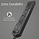 Portronics Power Plate II Extension Board - 1500W - 3 USB Ports, 3 Power Sockets, Overload Protection, Eco-Friendly, 2M Cord Length(Black)