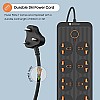 Portronics Power Plate II Extension Board - 1500W - 3 USB Ports, 3 Power Sockets, Overload Protection, Eco-Friendly, 2M Cord Length(Black)