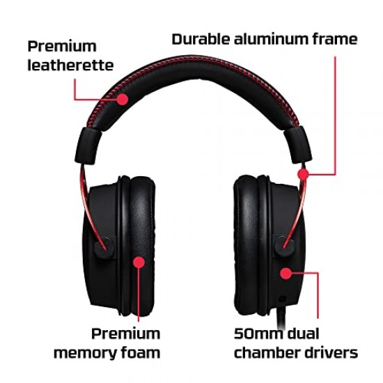 HyperX Cloud Alpha Wired Over Ear Headphones with Mic (Red)