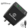 GeekCases ZipCube 2 USB / 3.4A Universal Wall Charger Adapter (Black, with Micro USB Cable)