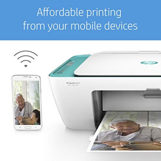 HP DeskJet 2623 All-in-One Wireless Colour Inkjet Printer White with Voice-Activated Printing Compatible with Alexa and Google Assistant