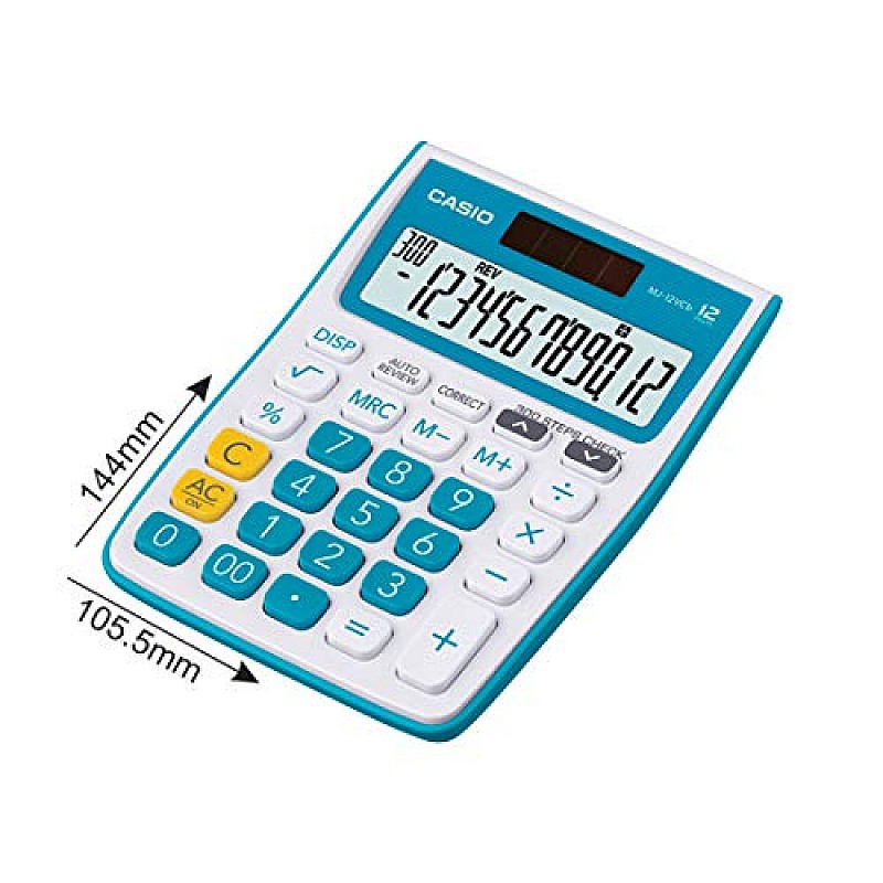 Casio MJ-12VCb-BU 300 Steps Check & Correct Colourful Desktop Calculator (Blue)