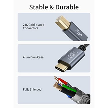 CableCreation USB B to USB C Printer Cable 6.6FT,USB C to USB B 2.0 Printer Cable CableCreation USB B to USB C Printer Cable 6.6FT,USB C to USB B 2.0 Printer Cable
