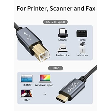 CableCreation USB B to USB C Printer Cable 6.6FT,USB C to USB B 2.0 Printer Cable CableCreation USB B to USB C Printer Cable 6.6FT,USB C to USB B 2.0 Printer Cable