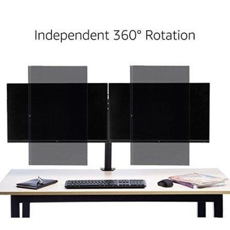 amazon basics Dual Monitor Stand - Height-Adjustable Arm Mount, Steel amazon basics Dual Monitor Stand - Height-Adjustable Arm Mount, Steel