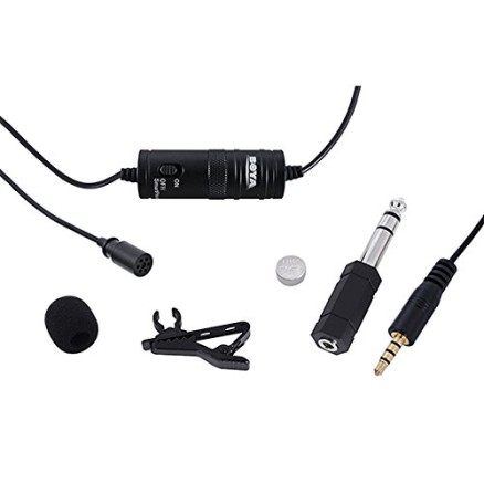 BOYA ByM1 Auxiliary Omnidirectional Lavalier Condenser Microphone with 20ft Audio Cable (Black) BOYA ByM1 Auxiliary Omnidirectional Lavalier Condenser Microphone with 20ft Audio Cable (Black)