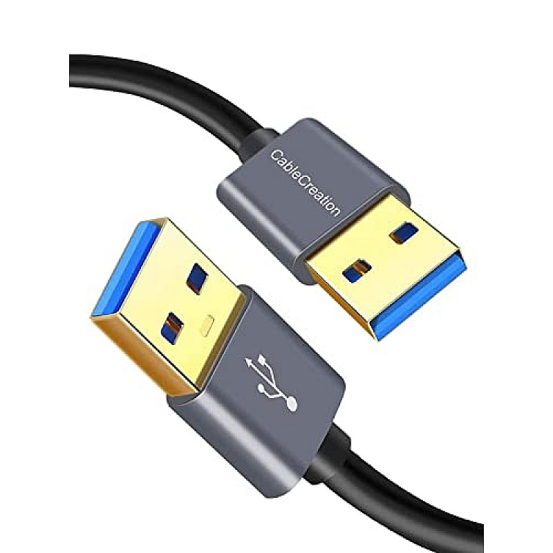 CableCreation Dual USB 3.0 Cable, USB Type A Male to Male Cable, Compatible External Hard Drive, Camera, 6.6ft