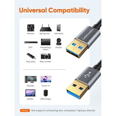 CableCreation Dual USB 3.0 Cable, USB Type A Male to Male Cable, Compatible External Hard Drive, Camera, 6.6ft CableCreation Dual USB 3.0 Cable, USB Type A Male to Male Cable, Compatible External Hard Drive, Camera, 6.6ft
